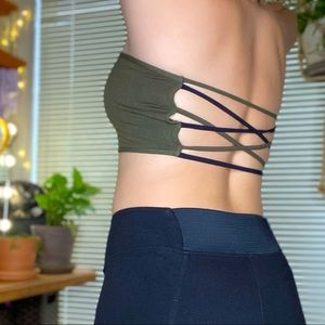 Forest Green/Black Strappy Back Bandeau